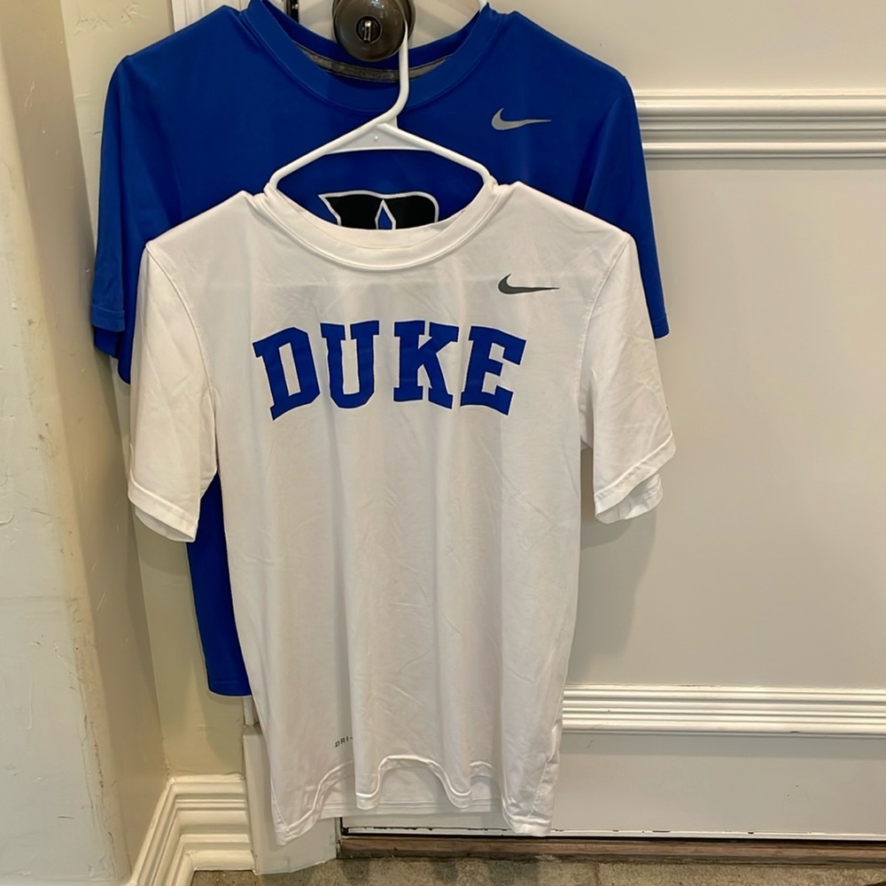 2 Duke University dri fit tee shirts
